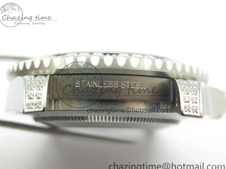 MiroTime 0401 GMT-Master II White Blue Diamonds Bezel 904L Steel GMF Best Edition Black Dial On Jubilee Bracelet SA3285 CHS V Original 2579